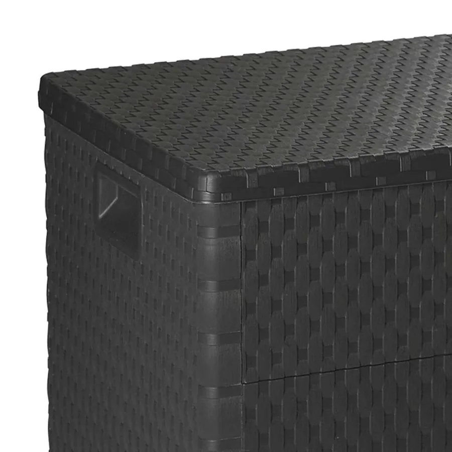Boîte de stockage de jardin Anthracite 120x56x63 cm PP Rotin - 7