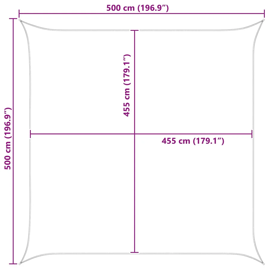 Voile d'ombre Gris clair et blanc 5 x 5 m - 10