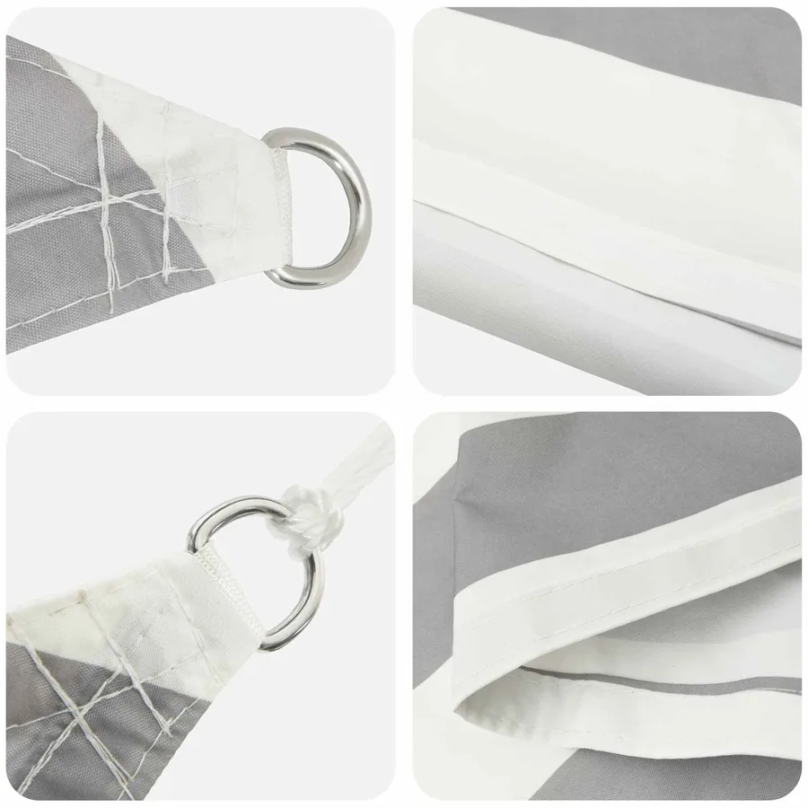 Voile d'ombre Gris clair et blanc 5 x 5 m - 4