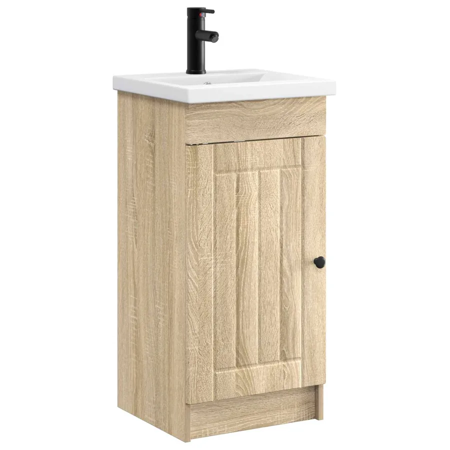 Meuble de salle de bain avec évier Chêne Sonoma - 2