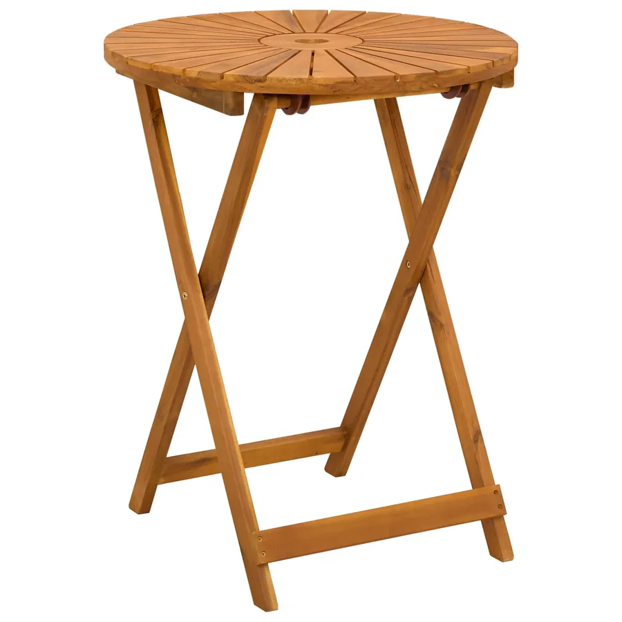 Table de jardin pliante Naturel Ø60 x 75 cm - 2