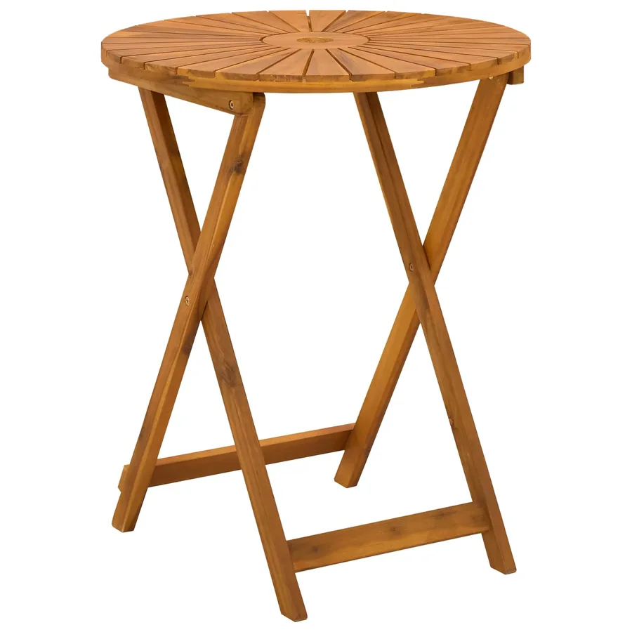Table de jardin pliante Naturel Ø60 x 75 cm - 5