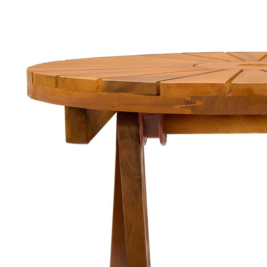 Table de jardin pliante Naturel Ø60 x 75 cm - 7