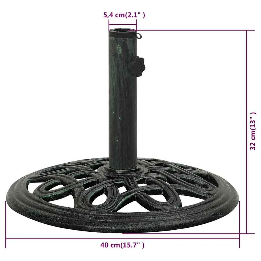Socle de parasol Vert 40x40x32 cm Fonte - 9