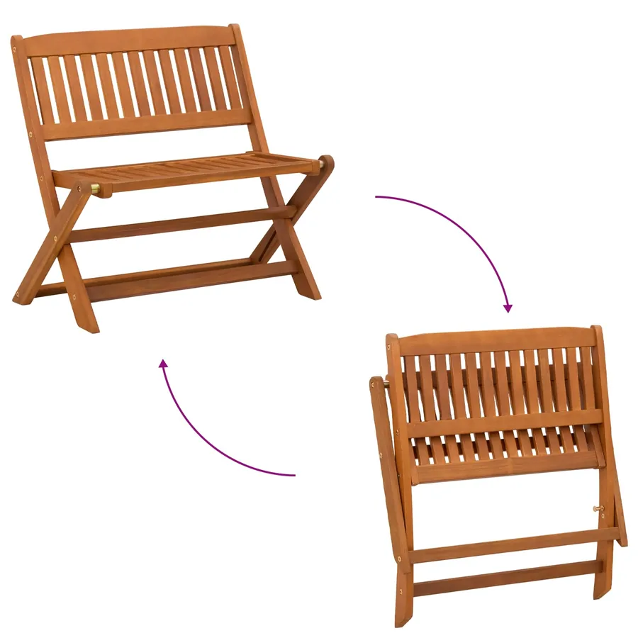 Banc d'enfants Marron 61 x 38 x 57 cm Bois d'eucalyptus massif - 7
