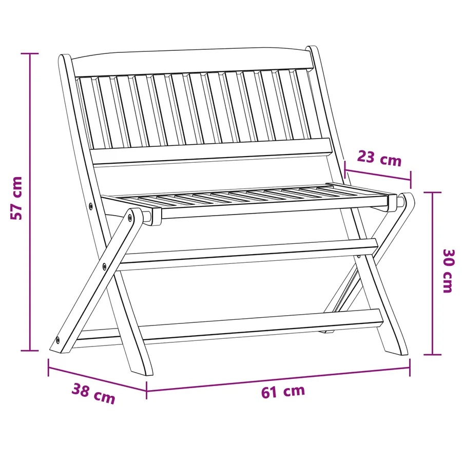 Banc d'enfants Marron 61 x 38 x 57 cm Bois d'eucalyptus massif - 8
