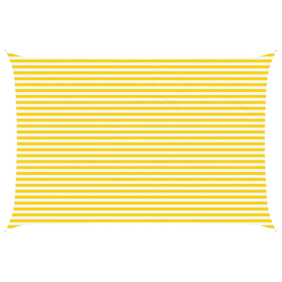 Voile d'ombre Jaune et blanc 6 x 4 m 100 % polyester Oxford - 2