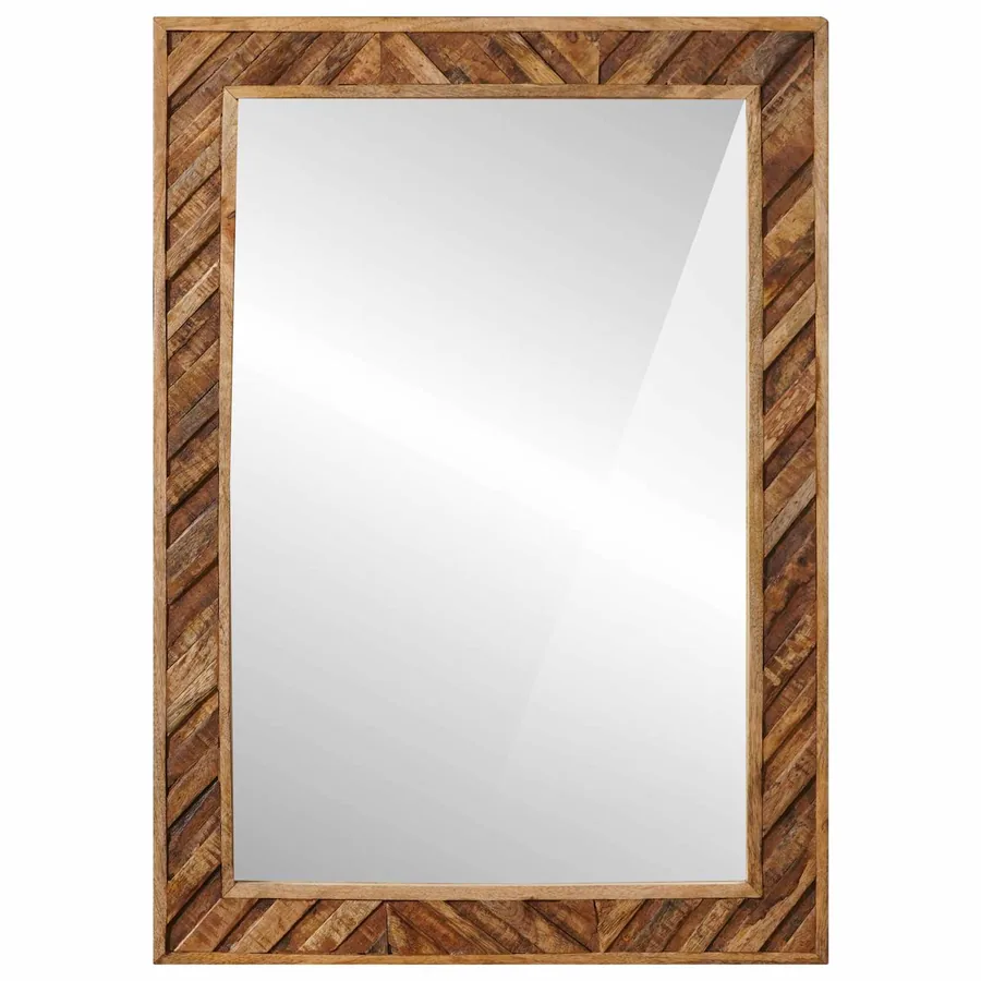 Miroir Montage mural avec miroir Marron 70 x 50 x 3 cm Verre - 2