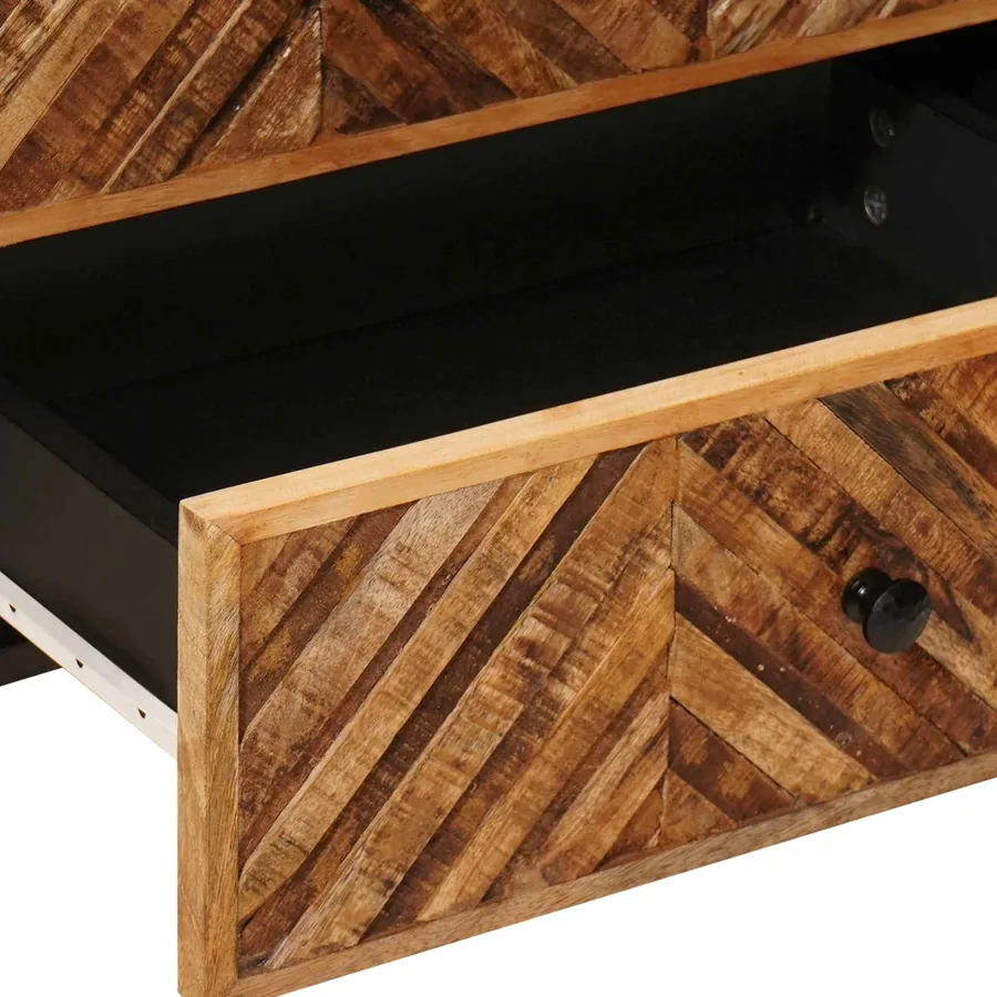 Table de chevet Marron 50 x 33 x 60 cm Bois de mangue massif - 7