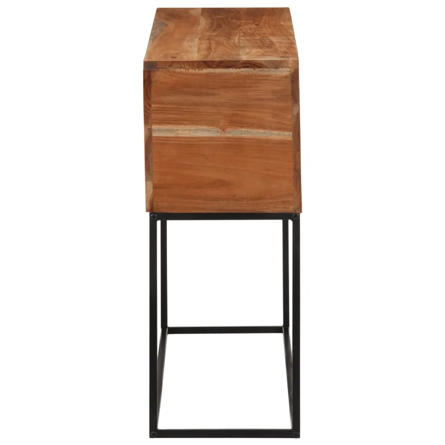 Table console 110x30x75 cm bois massif d'acacia et fer - 3