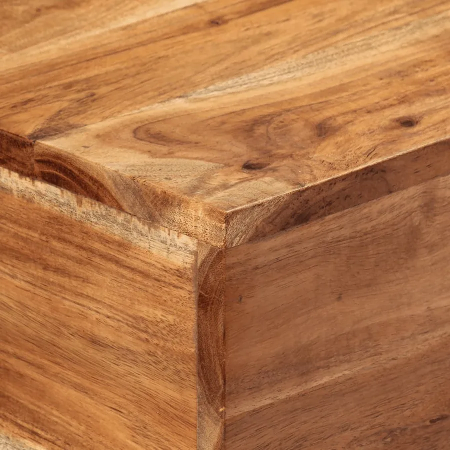 Table console 110x30x75 cm bois massif d'acacia et fer - 5