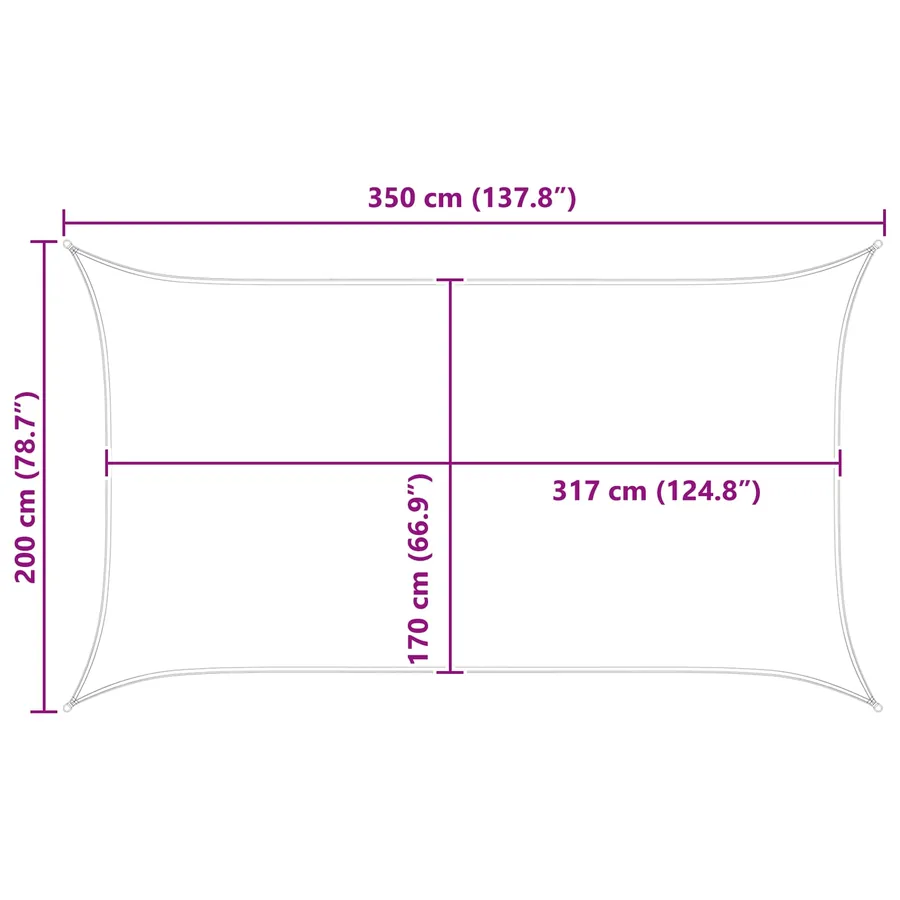 Voile d'ombre Gris clair et blanc 3,5 x 2 m - 8