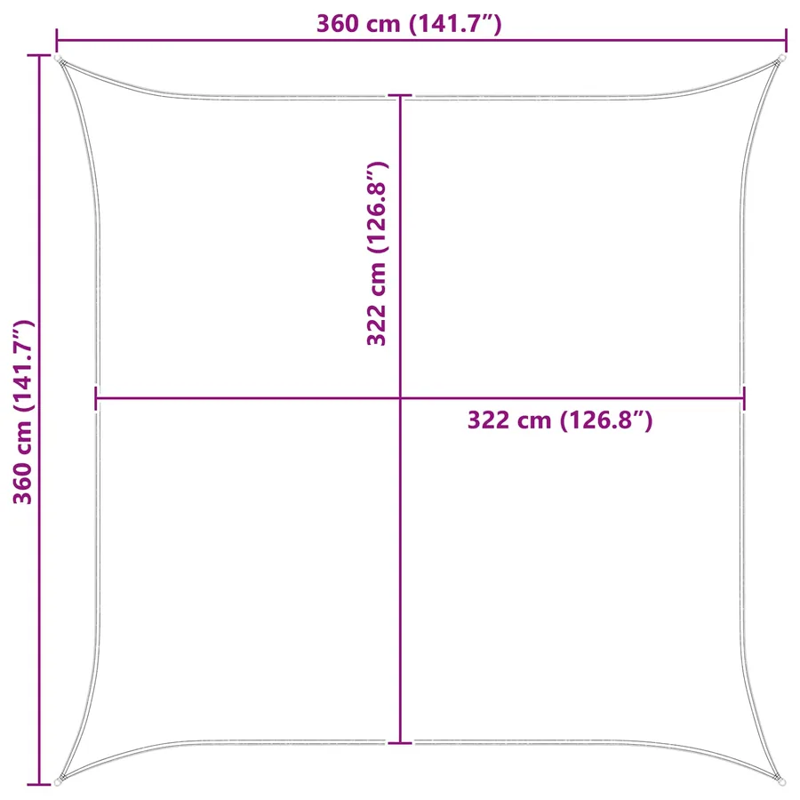 Voile d'ombre Jaune et blanc 3,6 x 3,6 m 100 % polyester Oxford - 10