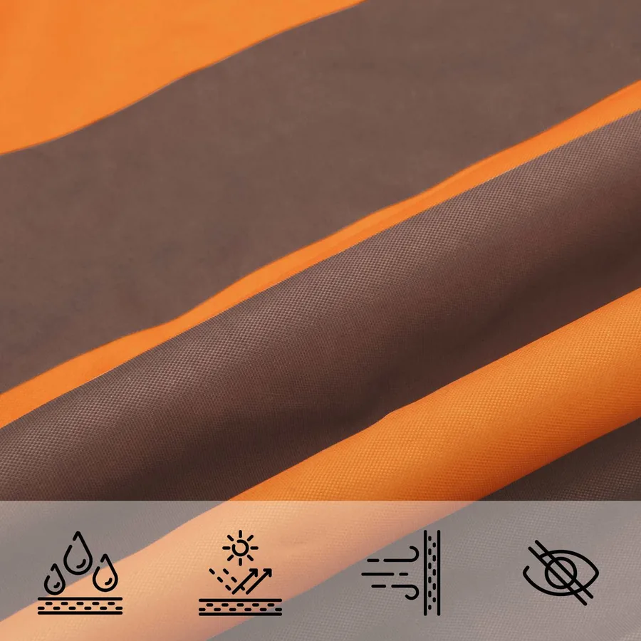 Voile d'ombre Orange et marron 5 x 5 x 5 m - 6