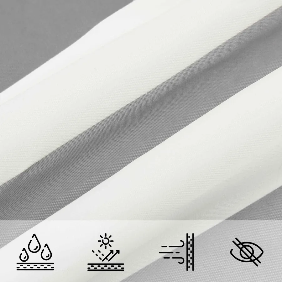 Voile d'ombre Gris clair et blanc 4 x 4 m - 6