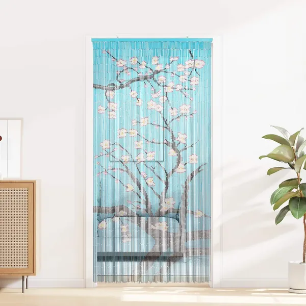 Rideau de porte anti-insectes multicolore 200 x 100 cm Bambou