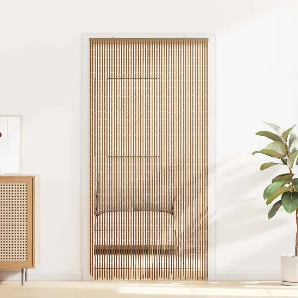 Rideau de porte anti-insectes multicolore 100 x 200 cm Bambou