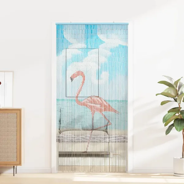 Rideau de porte anti-insectes multicolore 200 x 100 cm Bambou