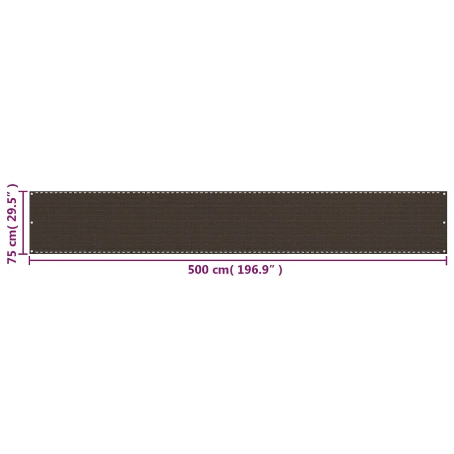 Écran de balcon Marron 75x500 cm PEHD - 5