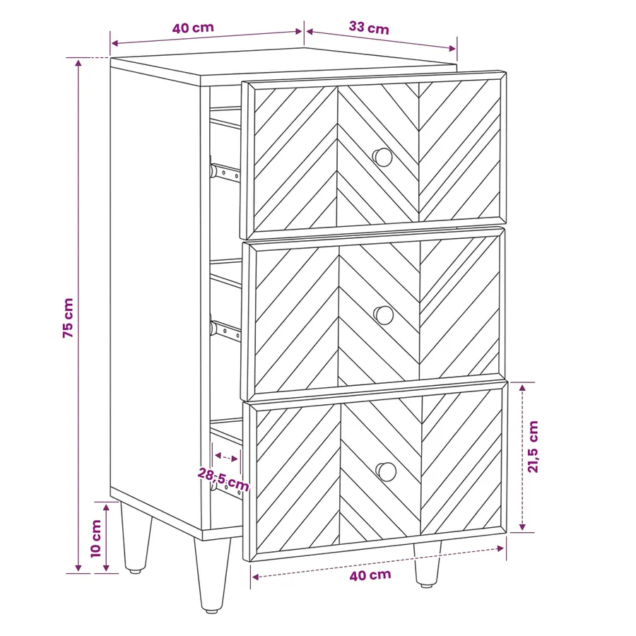 Armoires de rangement avec tiroir Marron 40 x 33,5 x 75 cm - 10