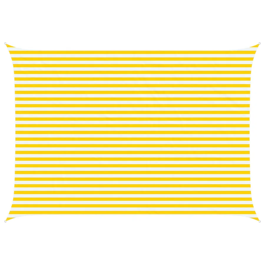 Voile d'ombre Jaune et blanc 5 × 3,5 m 100 % polyester Oxford - 2