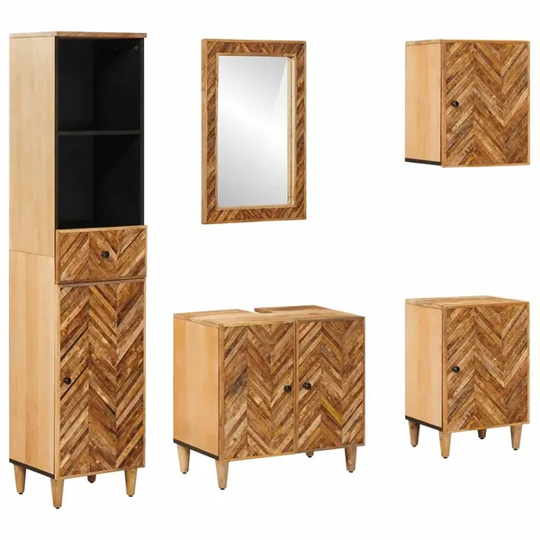 Ensemble de Meubles de Salle de Bain avec tiroir 5 pcs