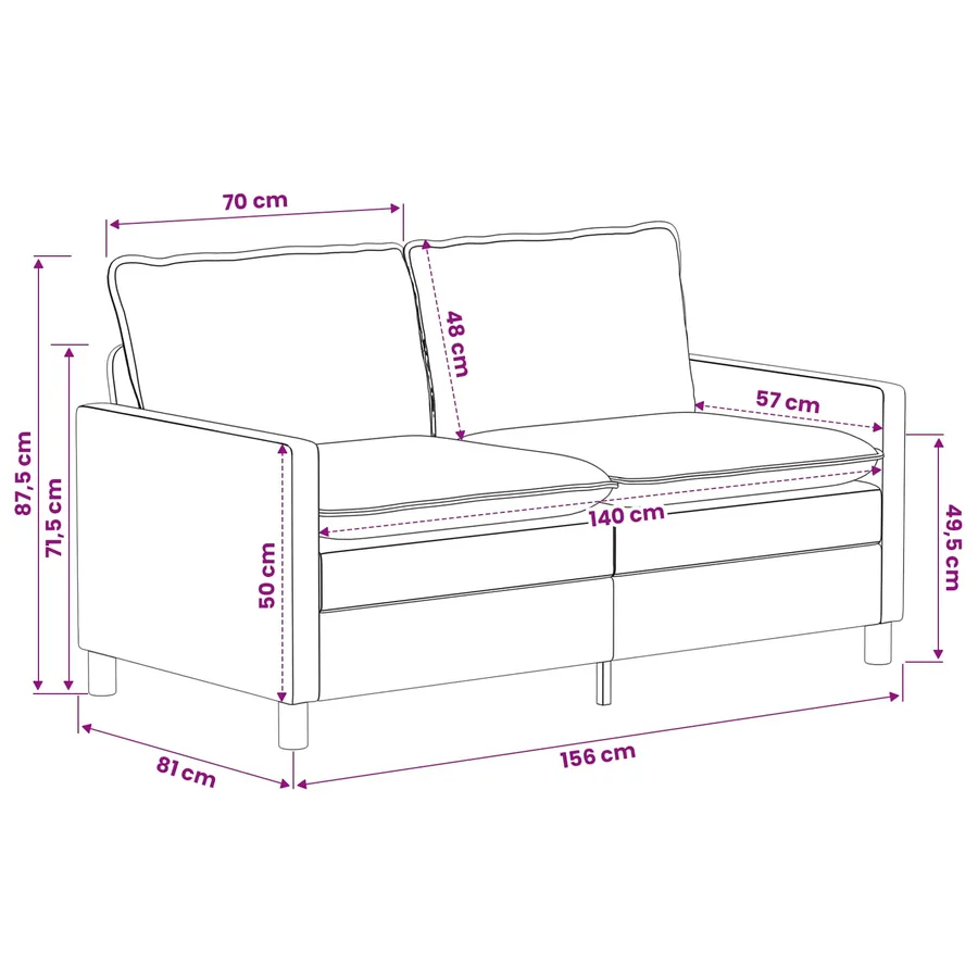 Ensemble de Canapés 2 pcs Anthracite Polyester - 9