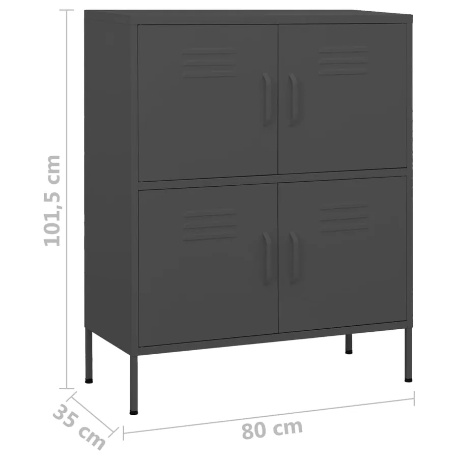 Armoire de rangement Anthracite 80x35x101,5 cm Acier - 9