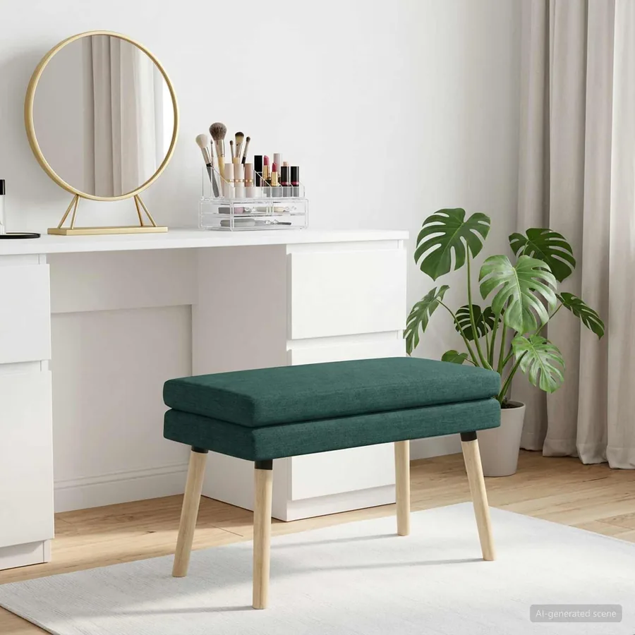 Banc à double couche Vert foncé 80 x 40 x 47 cm Tissu
