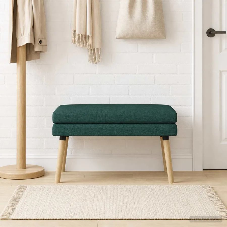 Banc à double couche Vert foncé 80 x 40 x 47 cm Tissu - 3