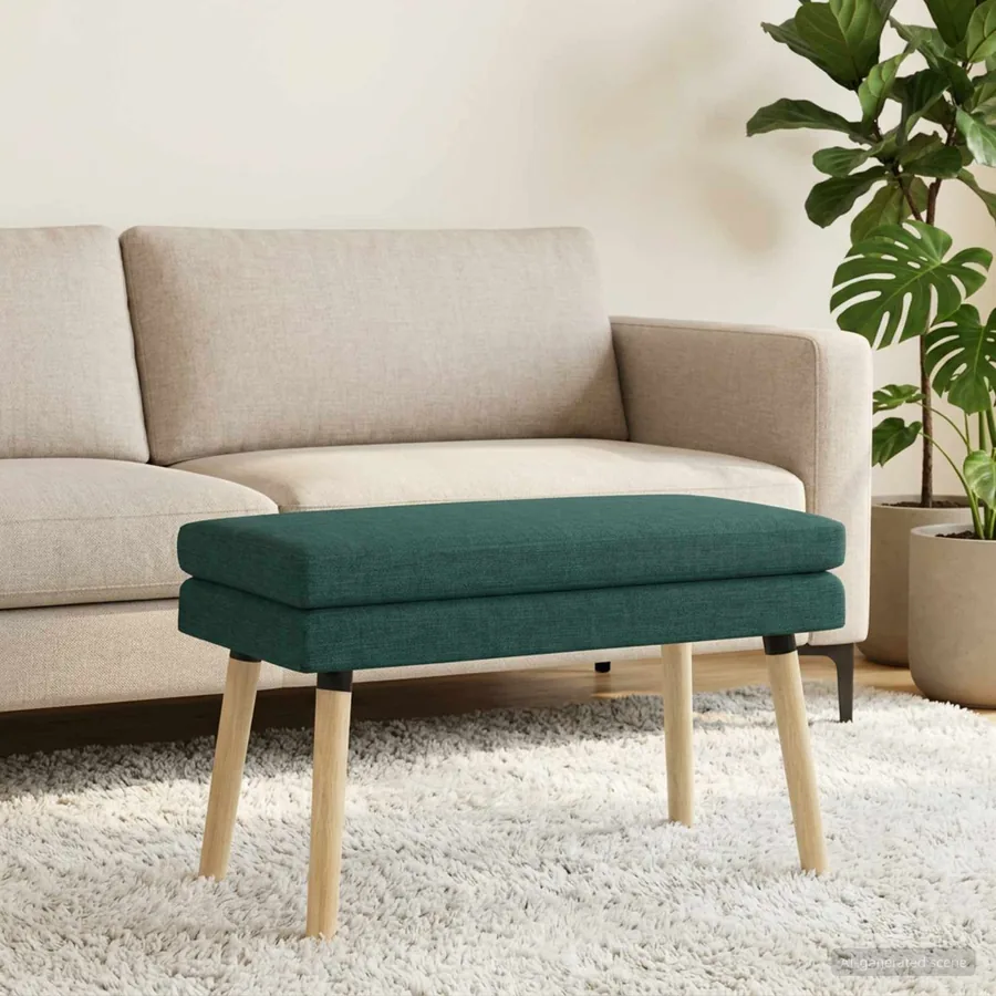 Banc à double couche Vert foncé 80 x 40 x 47 cm Tissu - 4