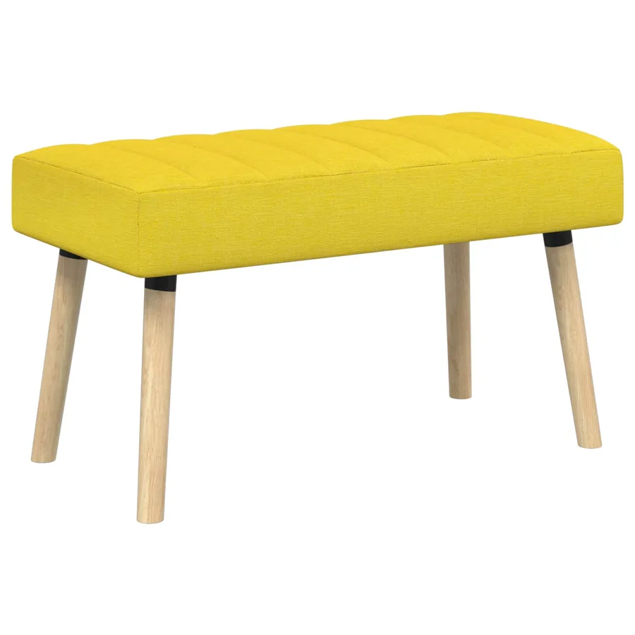 Banc capitonné canal Jaune clair 80 x 40 x 46 cm Tissu - 2