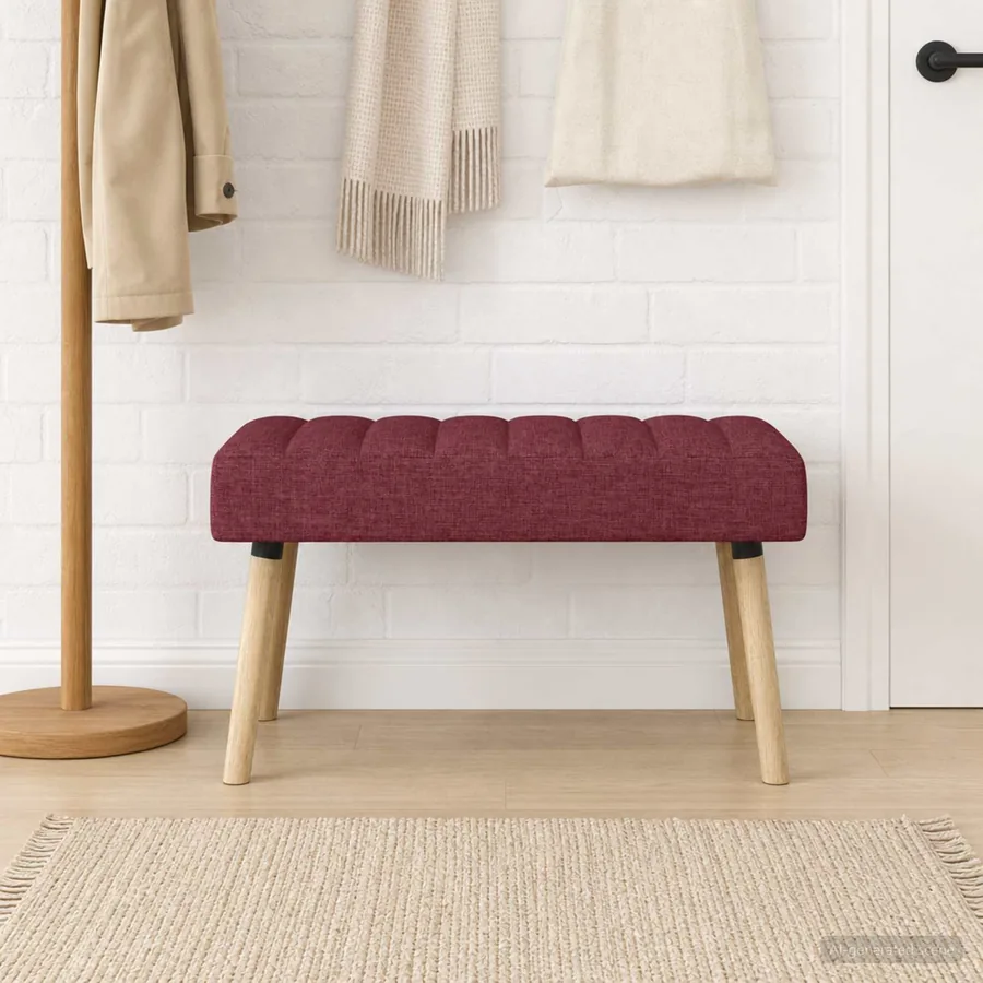 Banc capitonné canal Bordeaux 80 x 40 x 46 cm Tissu - 4