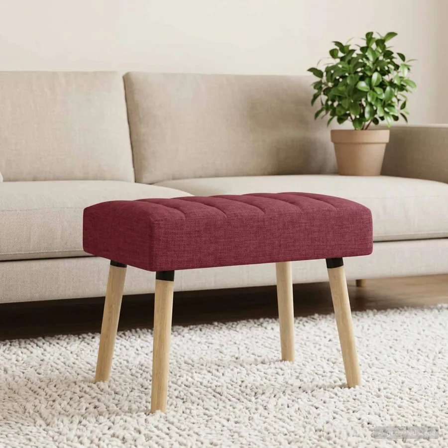 Banc capitonné canal Bordeaux 60 x 40 x 45 cm Tissu