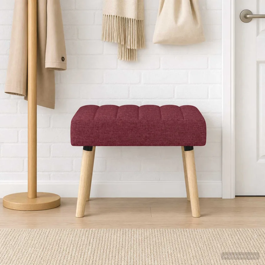 Banc capitonné canal Bordeaux 60 x 40 x 45 cm Tissu - 4