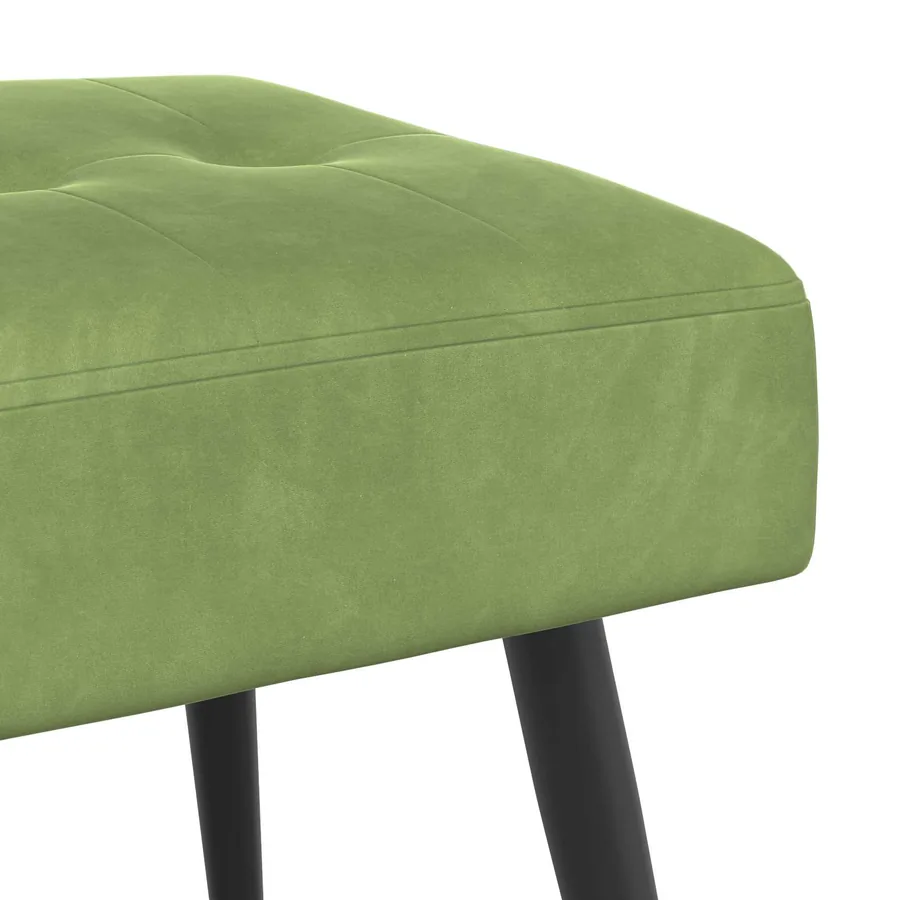 Banc avec capitonnage bouton Vert clair 60 x 40 x 45 cm Velours - 6