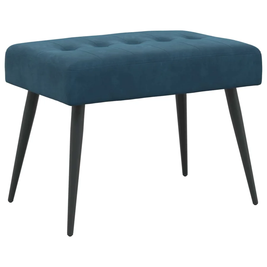 Banc avec capitonnage bouton Bleu 60 x 40 x 45 cm Velours - 2