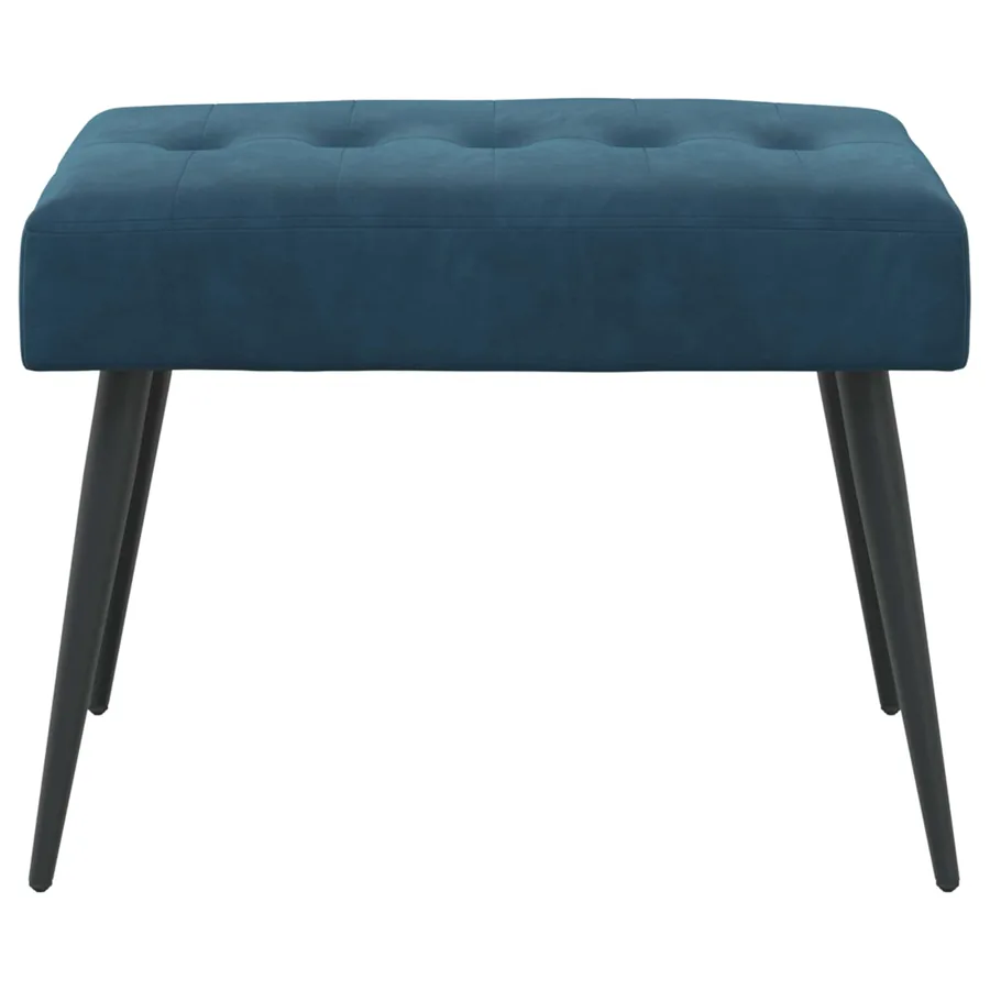 Banc avec capitonnage bouton Bleu 60 x 40 x 45 cm Velours - 5