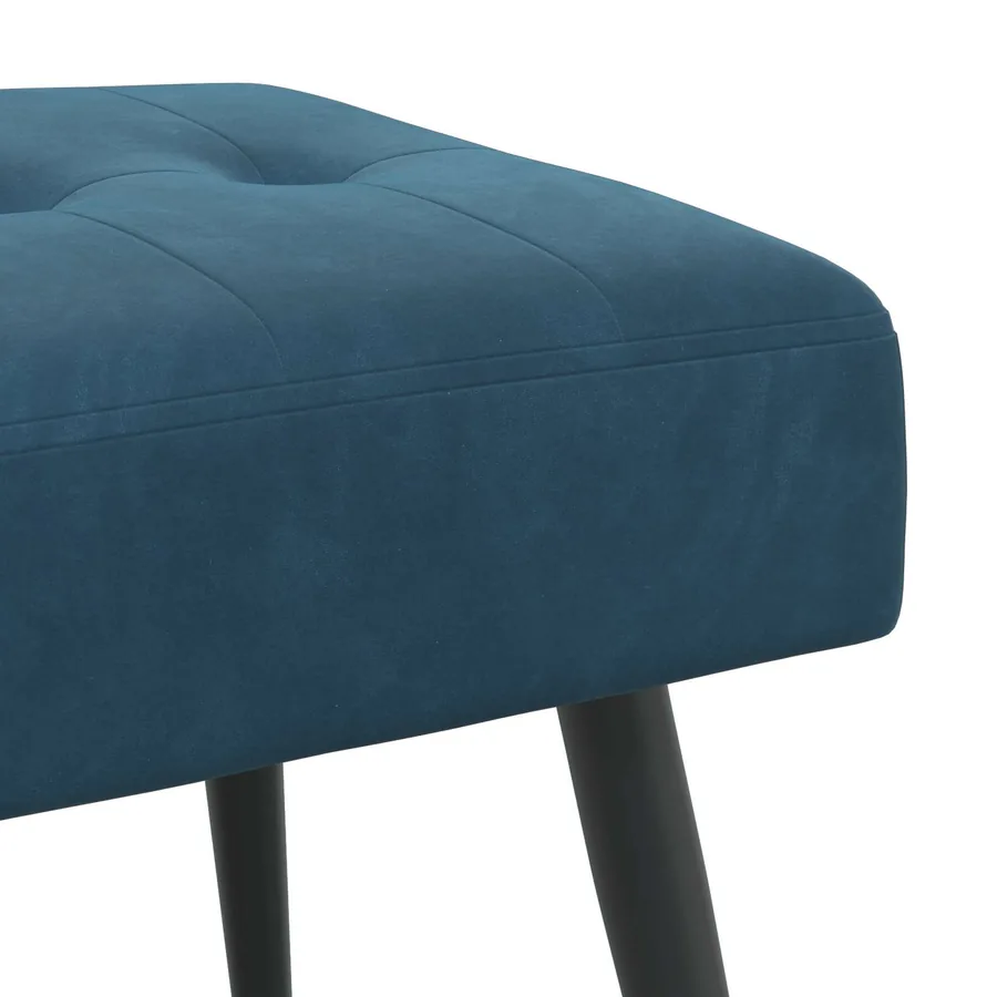 Banc avec capitonnage bouton Bleu 60 x 40 x 45 cm Velours - 6