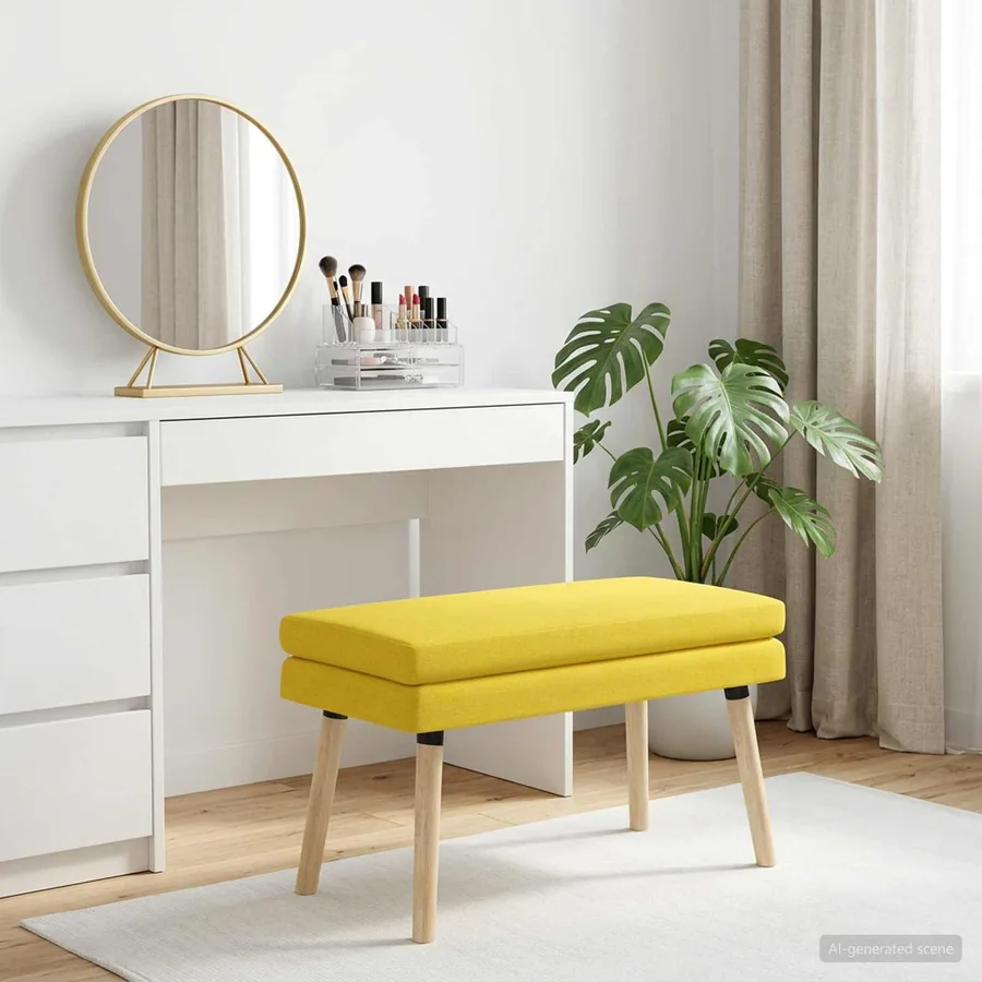 Banc à double couche Jaune clair 80 x 40 x 47 cm Tissu