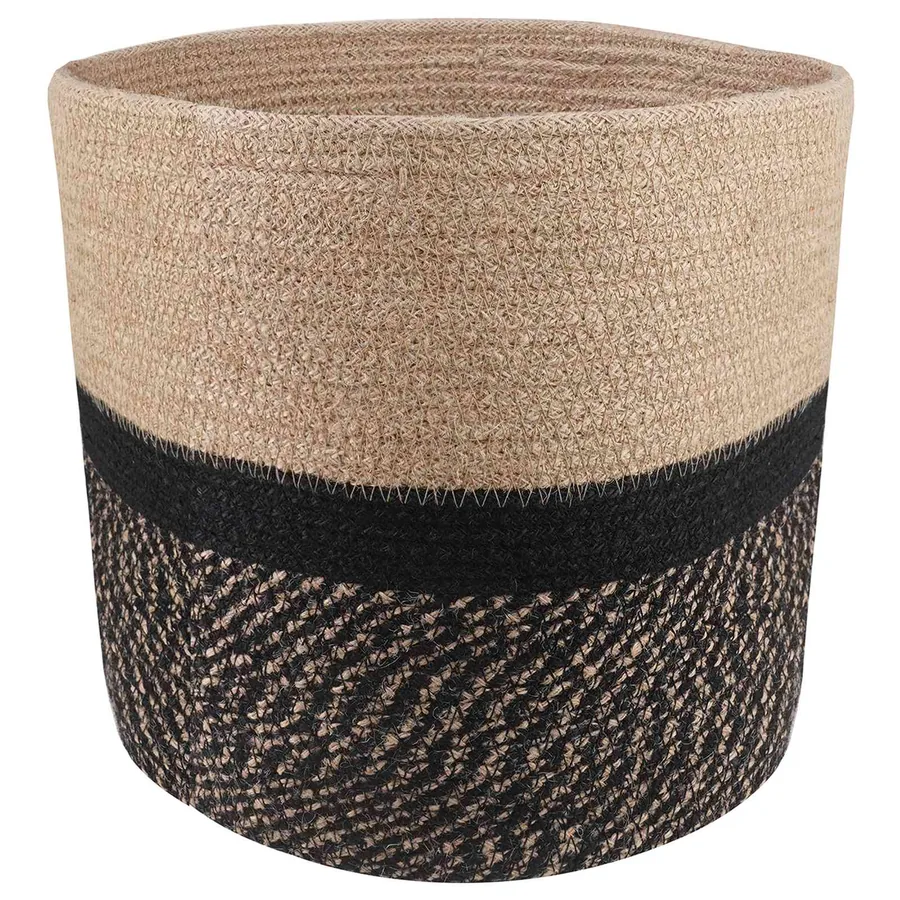Ensemble de Pots à Plantes 2 pcs Naturel et noir Ø 28 x 28 cm - 2