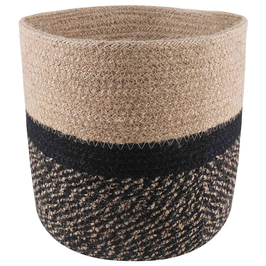 Ensemble de Pots à Plantes 2 pcs Naturel et noir Ø 28 x 28 cm - 3
