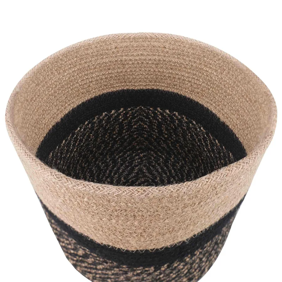 Ensemble de Pots à Plantes 2 pcs Naturel et noir Ø 28 x 28 cm - 4