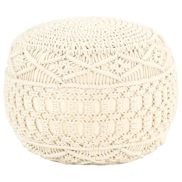 Pouf fait à la main en macramé 45x30 cm Coton