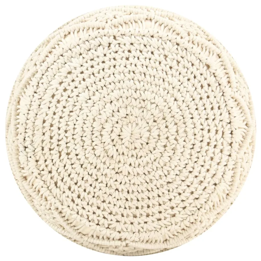 Pouf fait à la main en macramé 45x30 cm Coton - 2