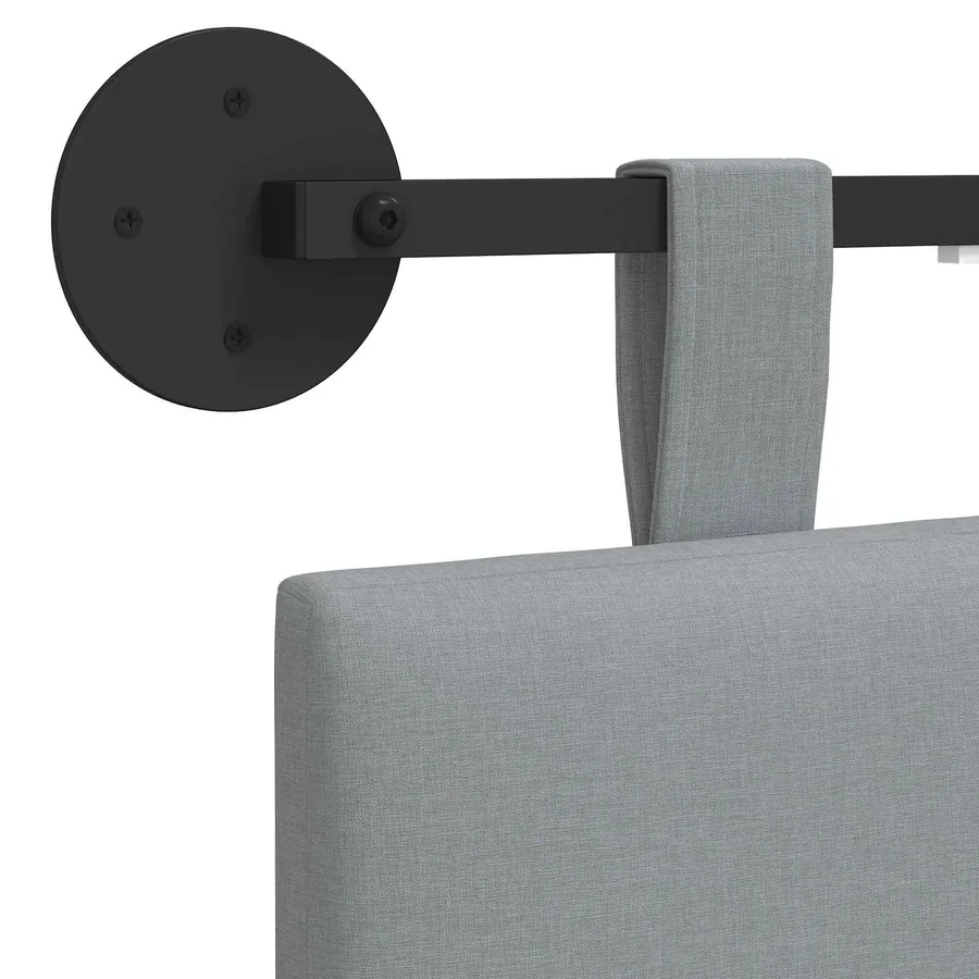 Tête de lit suspendue Avec lumière LED Gris clair Tissu - 8