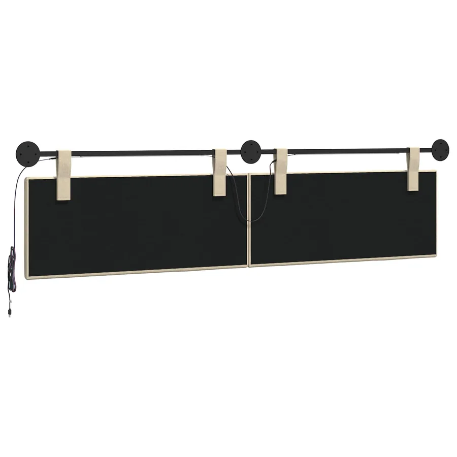 Tête de lit suspendue Avec lumière LED Crème Tissu - 7