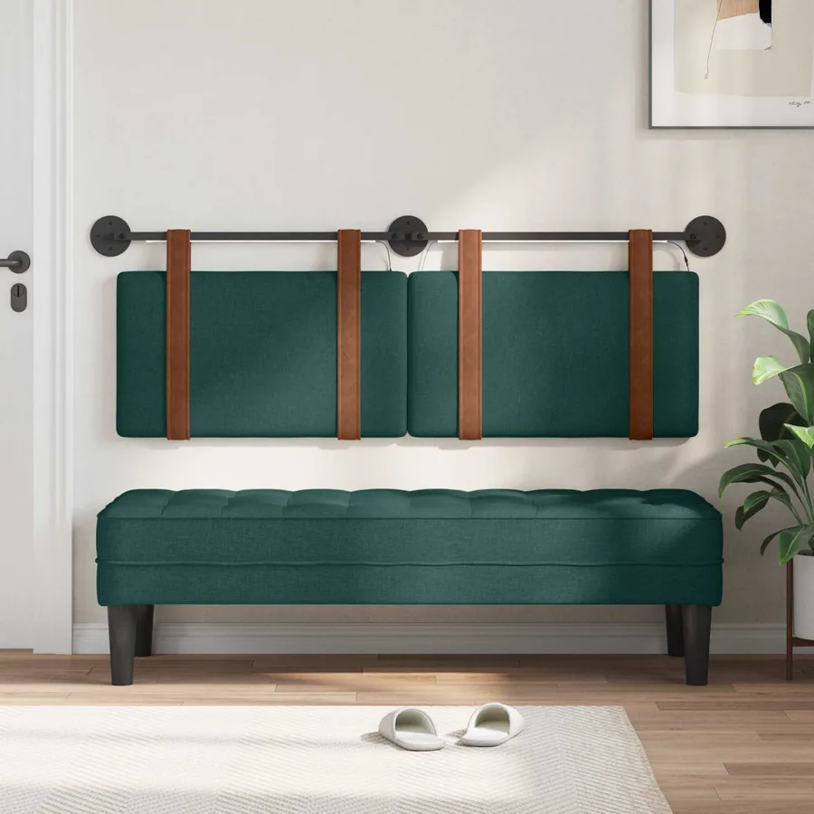 Tête de lit suspendue Avec lumière LED Vert foncé PU antique - 3