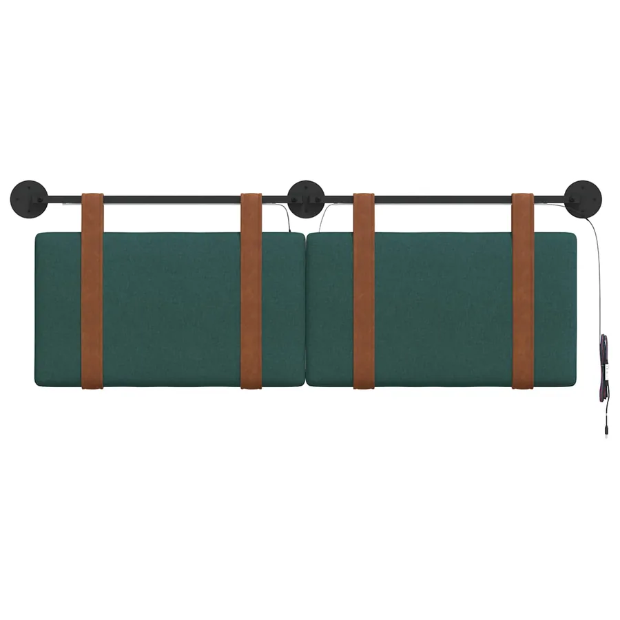 Tête de lit suspendue Avec lumière LED Vert foncé PU antique - 6
