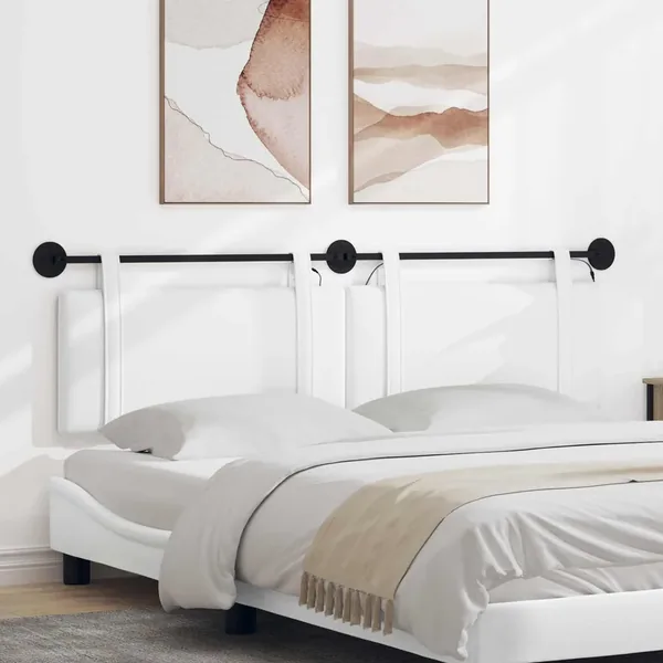 Tête de lit suspendue Avec lumière LED Blanc Tissu